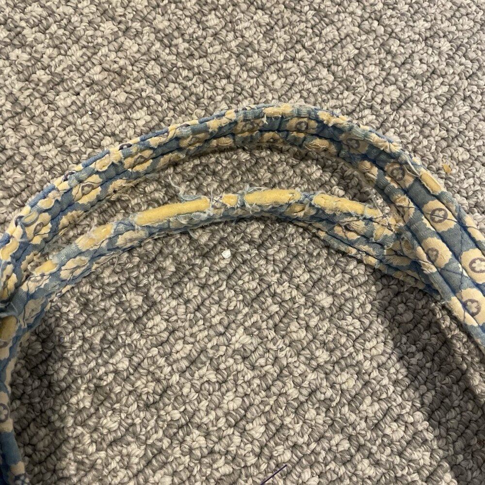 Vera Bradley Bag Villager Blue Yellow Large Shoulder Paisley Geometric Design - Picture 6 of 6